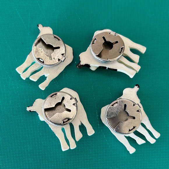 Three Cow Button Covers . They slide on and then snap on. Adorable - Picture 2 of 4